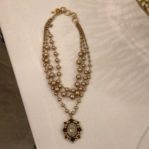 Virgin Angel and Saints Gold tone necklace